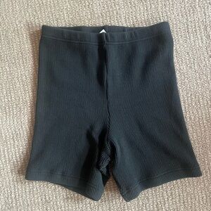Women's Black Ribbed Shorts
